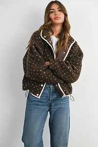 Brown Fleece Puffer Jacket