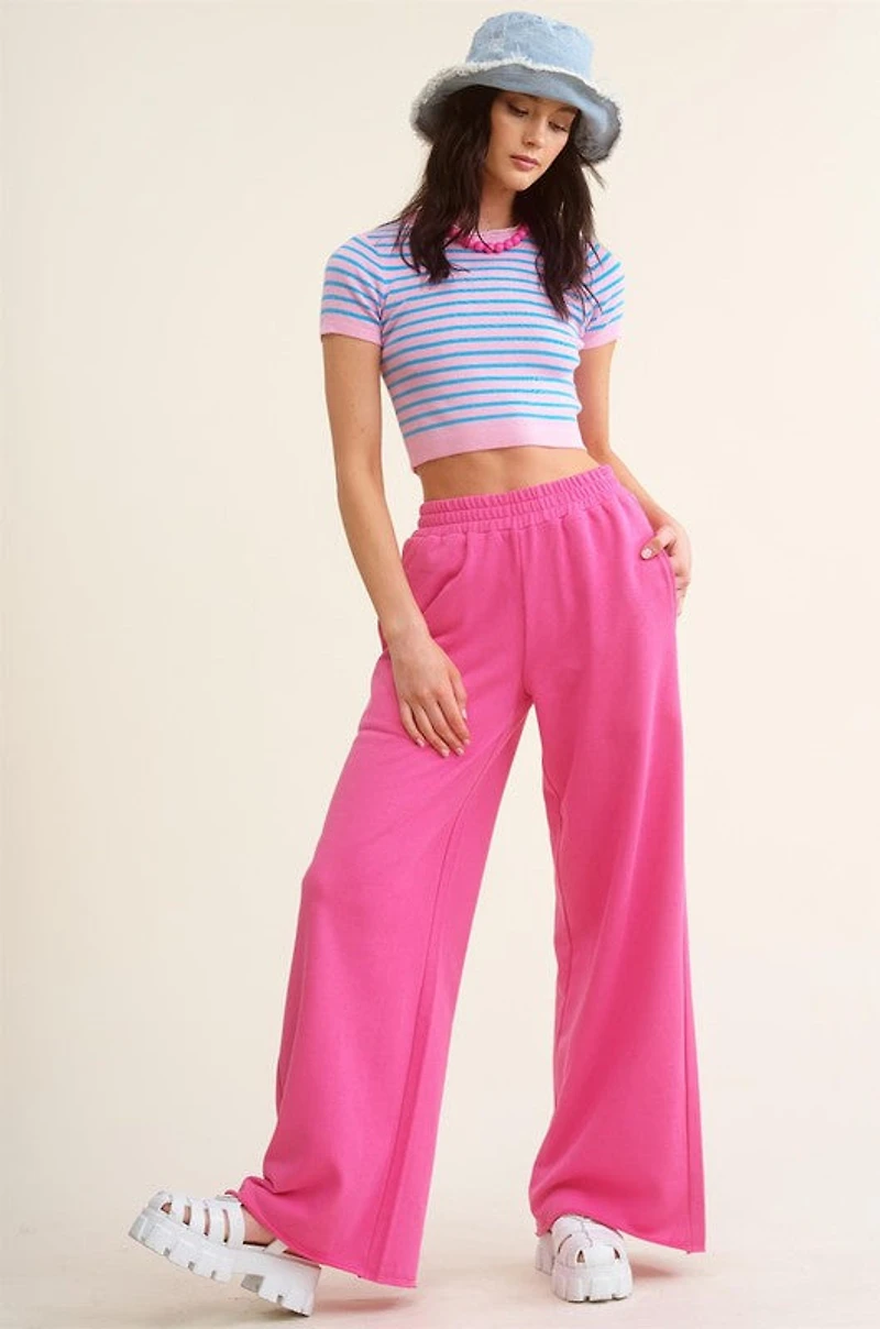 Pink Wide Leg Sweatpants
