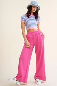 Pink Wide Leg Sweatpants