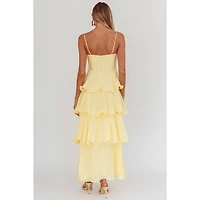 Yellow Ruffle Tiered Maxi Dress