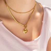18K Gold Stainless Steel Charm Holder Necklace