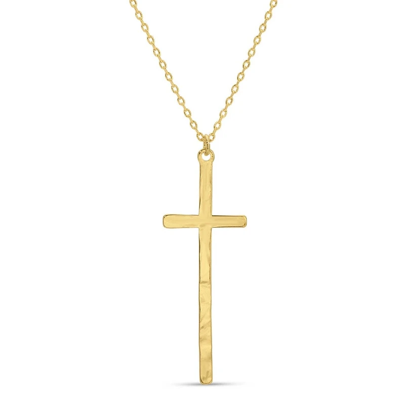 Gold Slim Cross Pendant Necklace