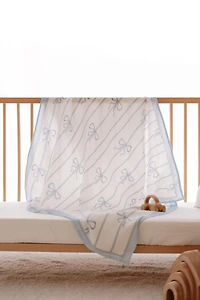 Bow Muslin Baby Blanket