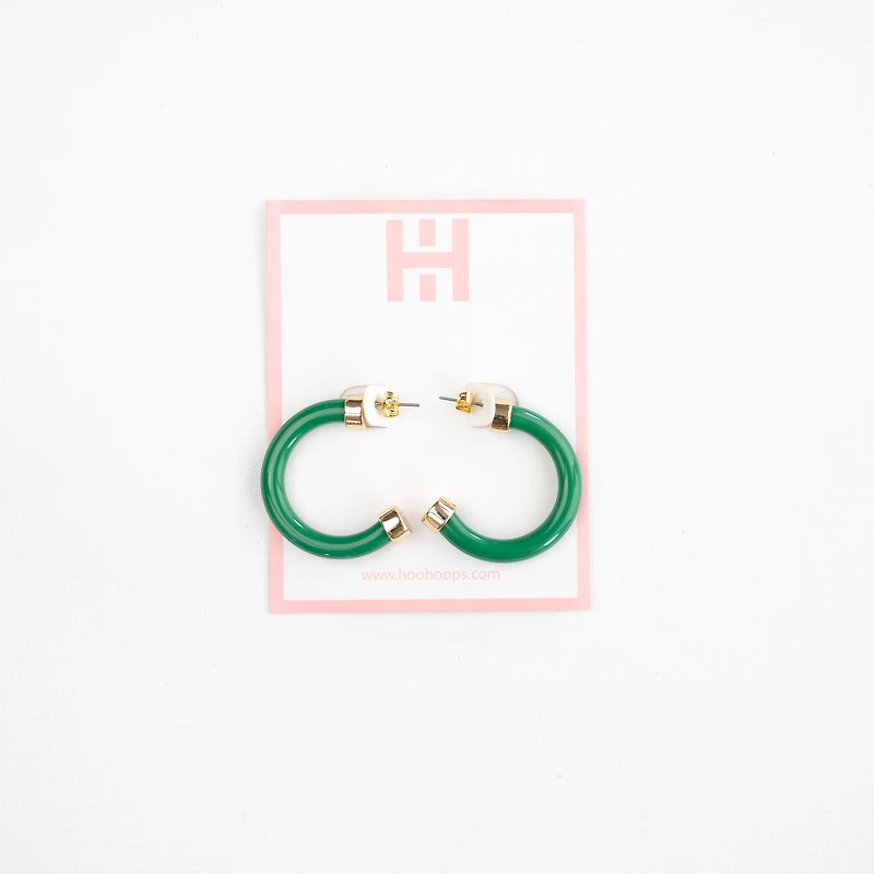 Kelly Green Small Hoop Earrings