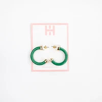 Kelly Green Small Hoop Earrings
