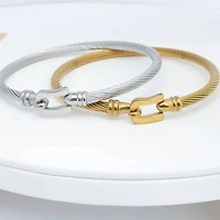 Silver Buckle Clasp Bangle Bracelet