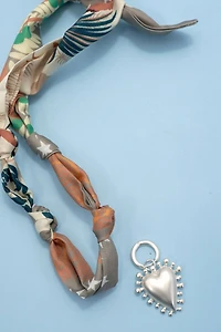 Heart Handcrafted Scarf Interchangeable Charm Necklace