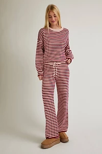 Pink Stripe Sweater Pants Set