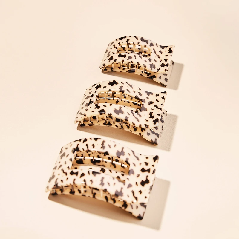 Flat Rectangle Hair Clip | Medium | Blonde Tortoise