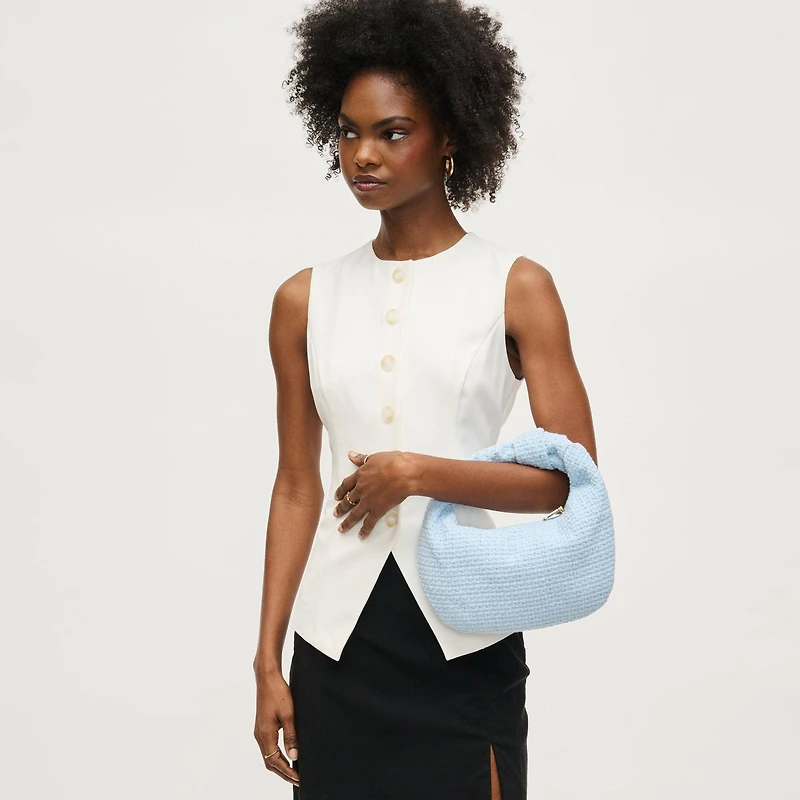 Blue Tracy Clutch Tweed