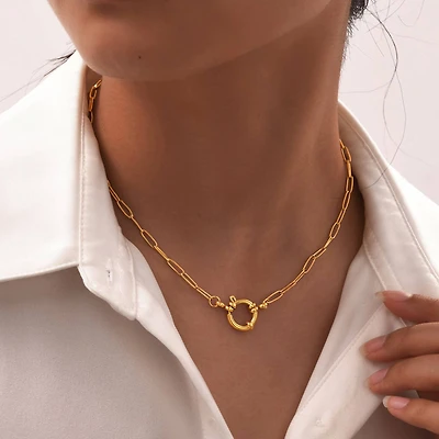 18K STAINLESS STEEL CIRCLE NECKLACE