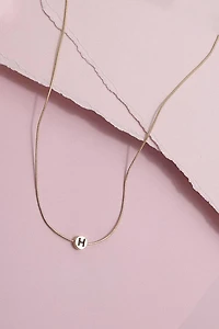 "S" ROUND SNAKE CHAIN INITIAL NECKLACE