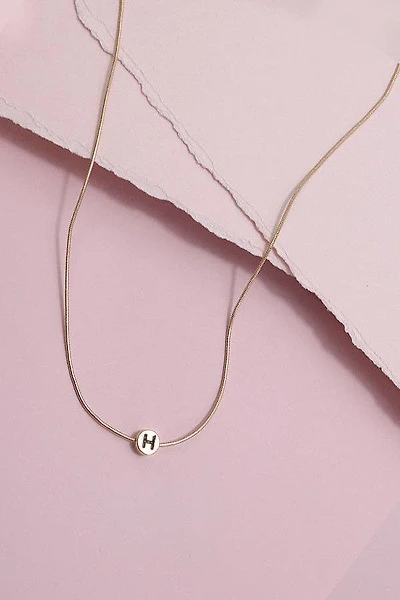 "H" ROUND SNAKE CHAIN INITIAL NECKLACE
