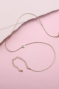 "B" ROUND SNAKE CHAIN INITIAL NECKLACE