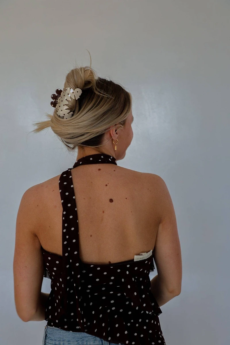 Midi Brown & Cream Petal Arch Claw