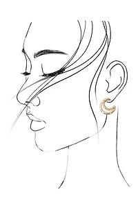 Gold Pearl Hoop Trio Earrings