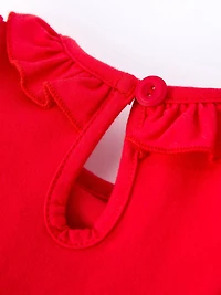 Red Christmas Smocked Romper