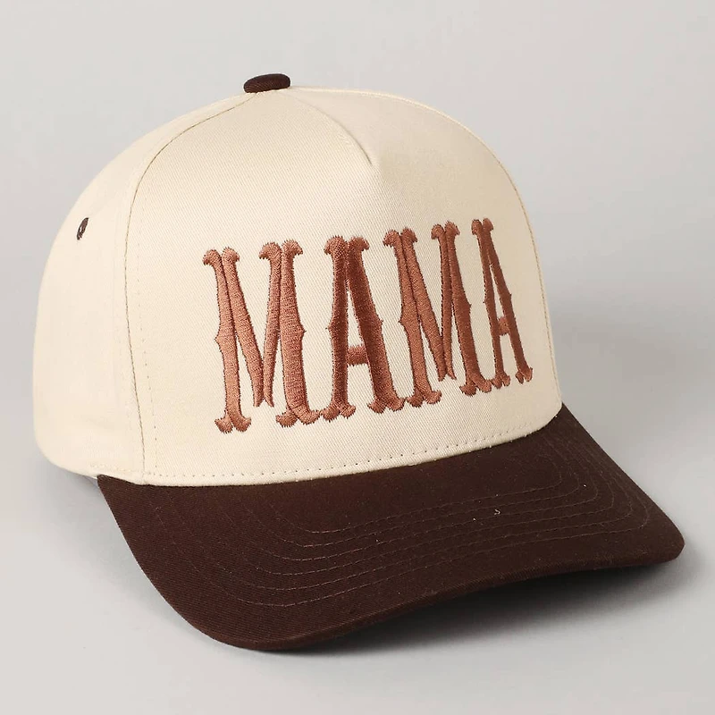 MAMA Embroidery Baseball Cap/ Brown