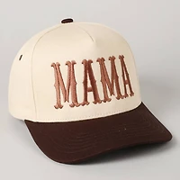 MAMA Embroidery Baseball Cap/ Brown