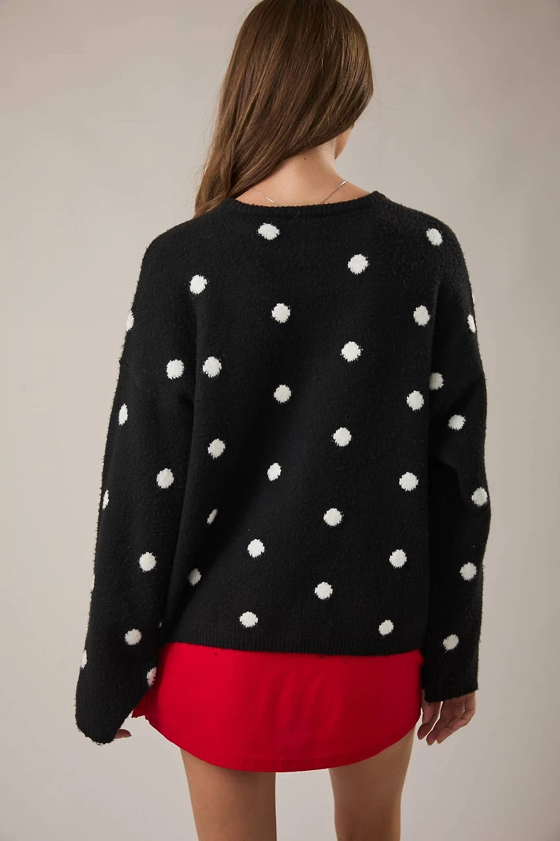 Black Polka Dot Cardigan