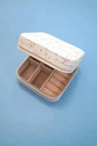 White Bow Jewelry Organizer Travel Case