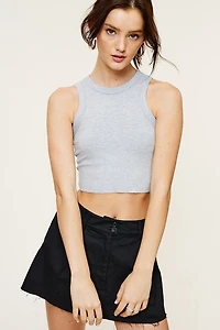 Grey Ribbed Tank Top