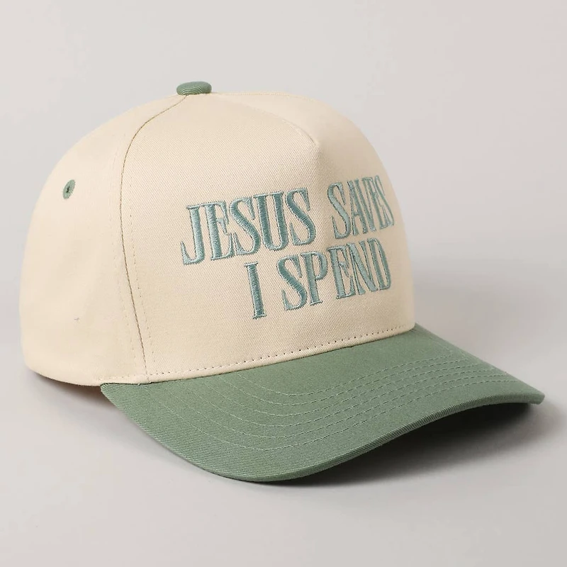 Jesus Saves I Spend Trucker Hat/ Green