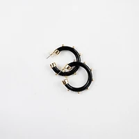 Black and Gold Small Hoop Earrings