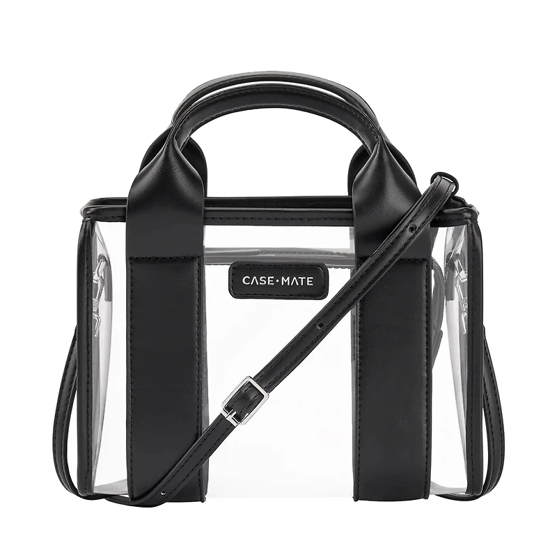 Black Stadium Tote With Strap