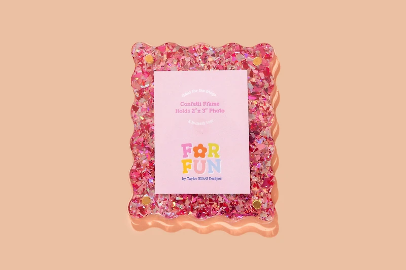 Acrylic Magnetic Frames Gold Confetti