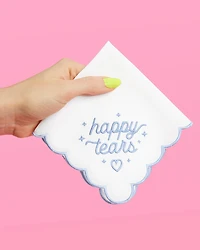 White Happy Tears Handkerchief