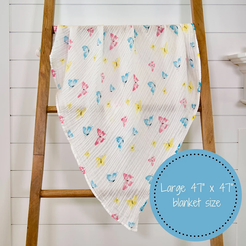 Butterfly Kisses Baby Swaddle Blanket