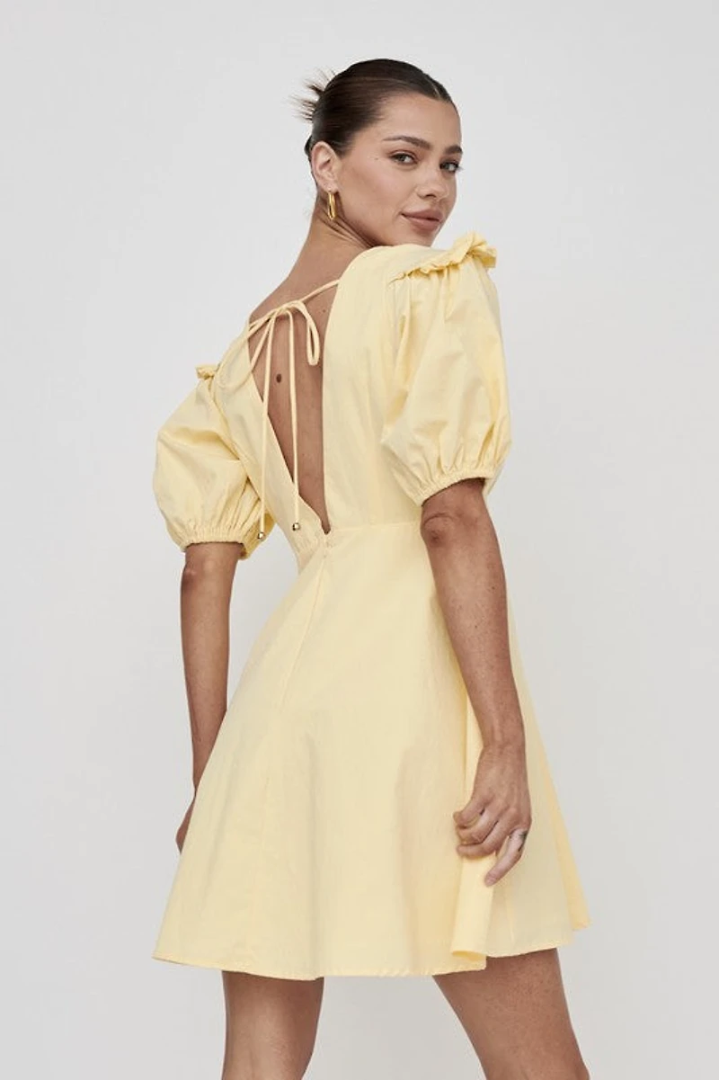 Plunge Ruffle Sleeve Dress