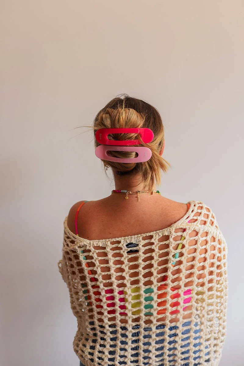 Hot Pink Oversized Flat Claw Clip