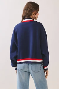 Navy USA Letter Trim Sweatshirt