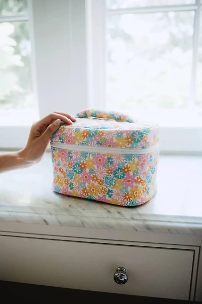 Spring Flowers Quilted Make Up Bag