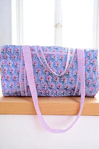 Sybil Blue and Pink Floral Duffle Bag