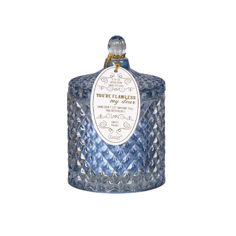 Blue You’re Flawless Crystal Candle