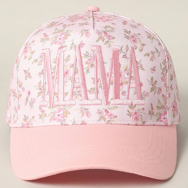 Mama Pink Embroidered Flower Hat