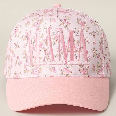 Mama Pink Embroidered Flower Hat