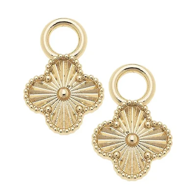 Gold Clover Huggie Charm