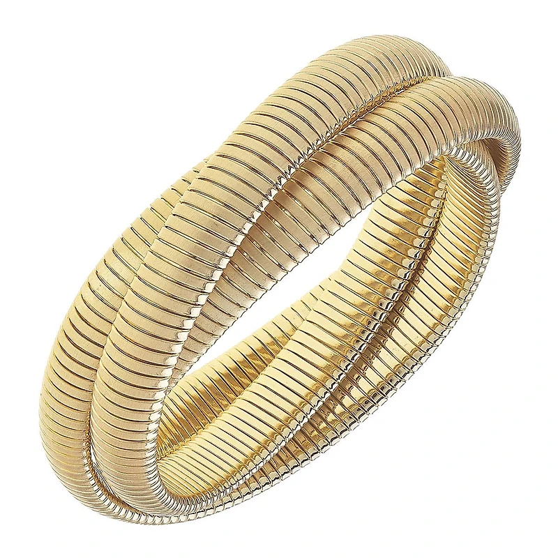 Gold Florence Interlocking Bangle