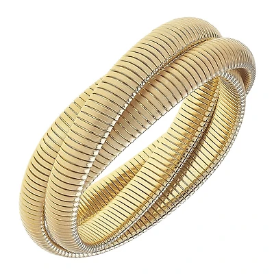 Gold Florence Interlocking Bangle