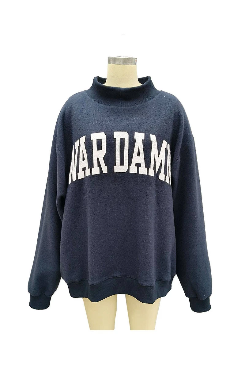 Navy Tigers & War Damn Reversible Mockneck