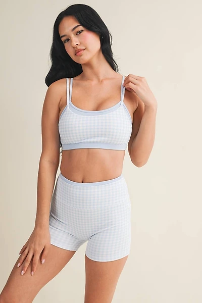 Gingham Layered Sports Bra