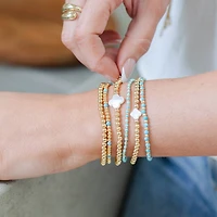 4mm Bracelet With Shell Quatrefoil Accents