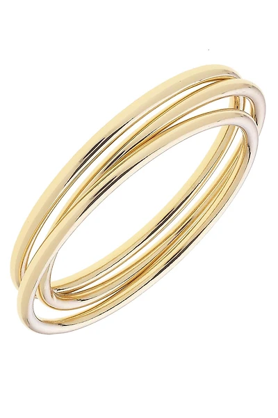 Isla Bangles Set of 3 in Shiny Gold
