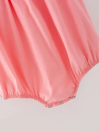 Pink Smocking Embroidered Crucifix Girls