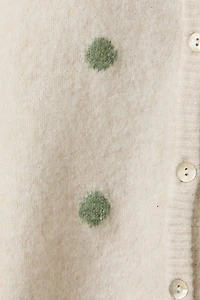 Cream & Green Polka Dot Cardigan
