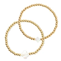 4mm Bracelet With Shell Quatrefoil Accents